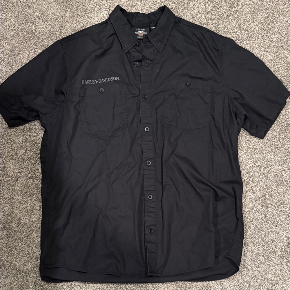 Harley-Davidson Men's Charcoal Mechanics Button Down Shirt